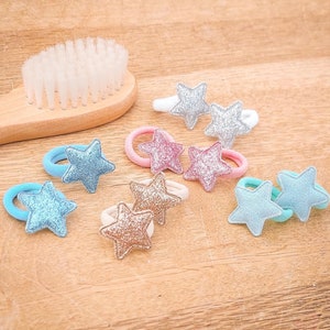 Pair of Baby Hair Ties, Star Hair Bobbles, Toddler Hair Bands, Baby Hair Bands, Soft Hair Bobbles, Mini Hair Bands, Small Elastics, No Snag