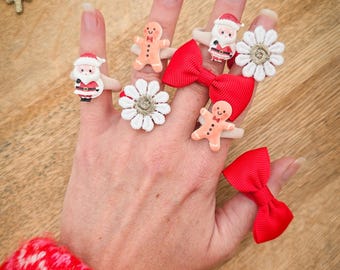 Set of Christmas Baby Hair Bobbles, Baby Hair Ties, Toddler Hair Bands, Soft Hair Bands, Mini Hair Bobbles, Baby Girl Stocking Filler Gift