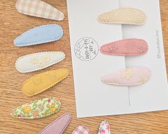 Baby Snap Clips, Toddler Snap Clips, Baby Fringe Clips, Floral Hair Clips, Toddler Hair Clips, Baby Hair Clips, Girls Snap Clips, Barrettes