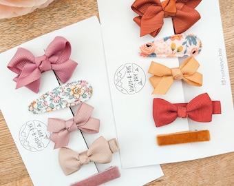 Girls Hair Clip Set, Baby Hair Clips, Baby Fringe Clips, Baby Bows, Snap Clips, Toddler Hair Clips, Gentle Clips, Gift for Little Girls