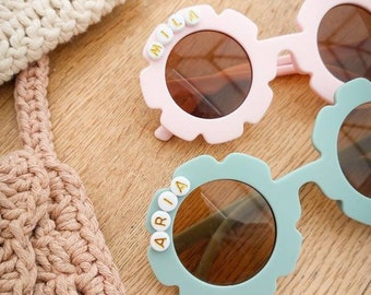 Personalised Baby Sunglasses, Name Sunglasses, Flower Sunglasses, Toddler Sunglasses, Vintage Sunglasses, Retro 60s Style, Girls Sunglasses