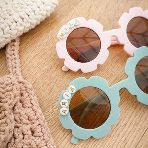 Personalised Baby Sunglasses, Name Sunglasses, Flower Sunglasses, Toddler Sunglasses, Vintage Sunglasses, Retro 60s Style, Girls Sunglasses