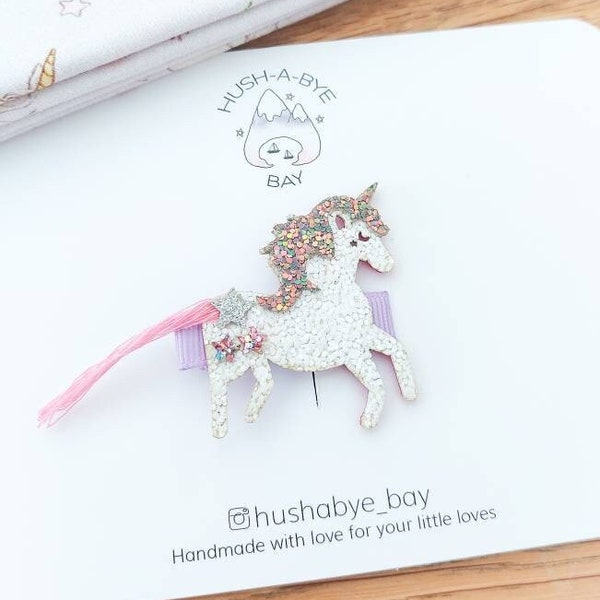 Unicorn Hair Clip Etsy