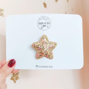星のヘアクリップ、キラキラ星のクリップ、クリスマスヘアクリップ、フリンジクリップ、幼児用ヘアクリップ、ベビーヘアクリップ、キラキラ星、キラキラヘアクリップ
