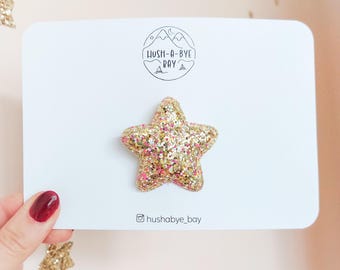 Star Hair Clip, Glitter Star Clip, Christmas Hair Clip, Fringe Clips, Toddler Hair Clips, Baby Hair Clips, Sparkly Star, Glitter Hair Clip