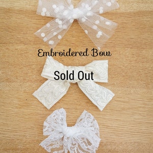 Flower Girl Hair Clips, Christening Hair Clips, Baptism Hair Clips, Flower Girl Hair Accessories, White Bows, Christening Bows image 10