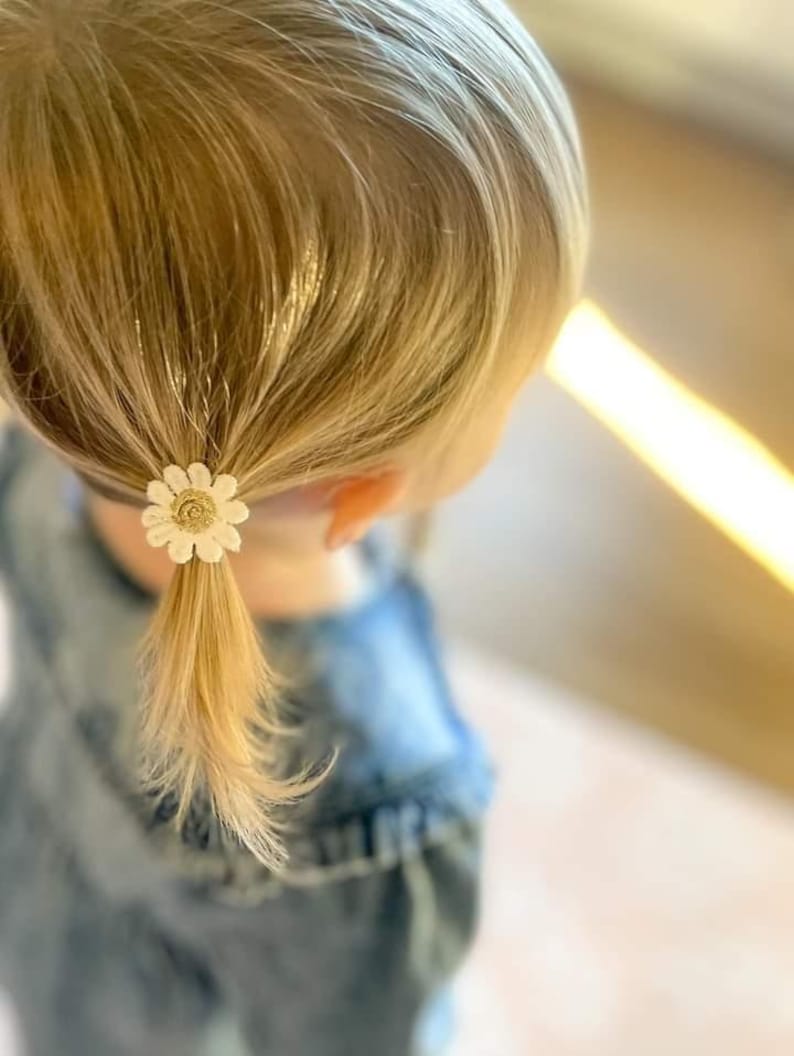 Ein Paar Baby-Haarbänder, Kleinkind-Haarbänder, Daisy-Haarbänder, Baby-Haarbänder, weiche Haarbobbles, Mini-Haarbänder, kleine Gummibänder, kein Snag Bild 8