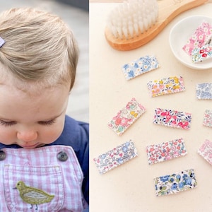Liberty Snap Clips, Baby Snap Clips, Baby Hair Clips, Fringe Clips, Liberty London Fabric, Floral Hair Clips, Hair Clip Set, Toddler Clips