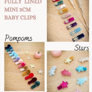 Baby Hair Clips, Fully Lined Clips, Baby Fringe Clips, First Hair Clips, Tiny Hair Clips, Toddler Clips, Gentle Hair Clips, Hair Clip Set image 10