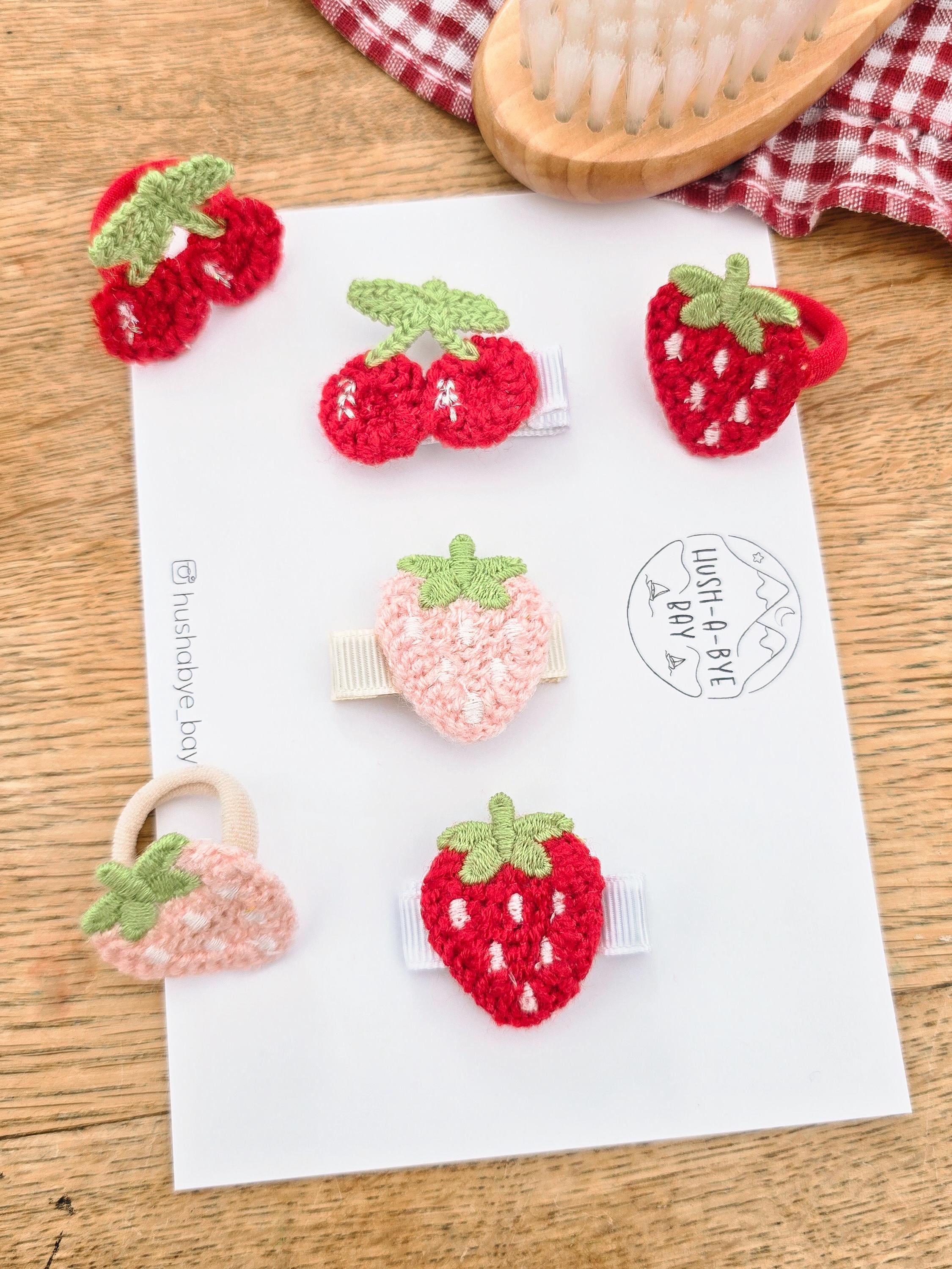 Pink Linen Summer Fruit Strawberry Pineapple Cherry Hair Clips 15 Piece New TJ Maxx Haul! Adorable Fruit Claw Clips for Vacation  main image 3