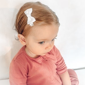 Baby Bows, Baby Hair Clips, Fully Lined Clips, Baby Fringe Clips, First Hair Clips, Toddler Hair Clips, Gentle Hair Clips, Fully Lined Bows image 3