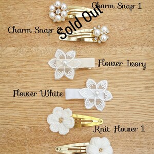 Flower Girl Hair Clips, Christening Hair Clips, Baptism Hair Clips, Flower Girl Hair Accessories, White Bows, Christening Bows image 7