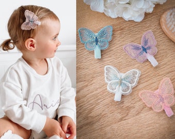 Butterfly Hair Clip, Tulle Butterfly Hair Clip, Toddler Hair Clips, Baby Hair Clips, Butterfly Barrette, Butterfly Baby Headbands