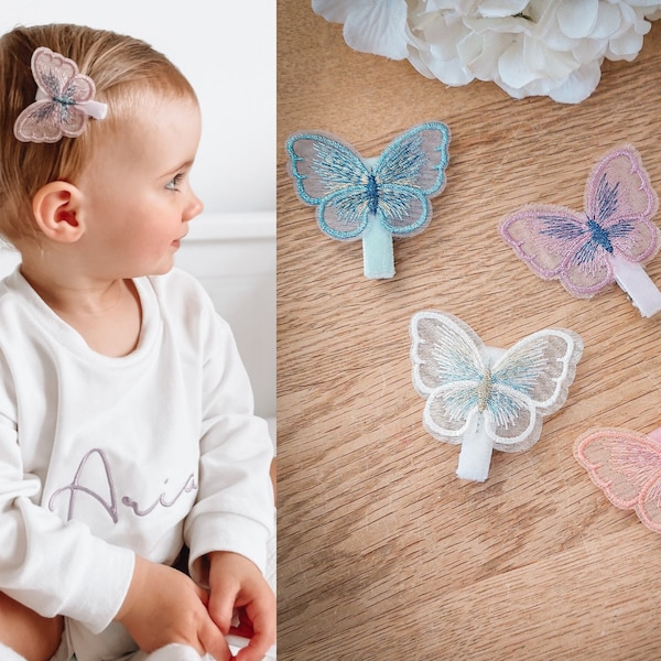 Butterfly Hair Clip, Tulle Butterfly Hair Clip, Toddler Hair Clips, Baby Hair Clips, Butterfly Barrette, Butterfly Baby Headbands