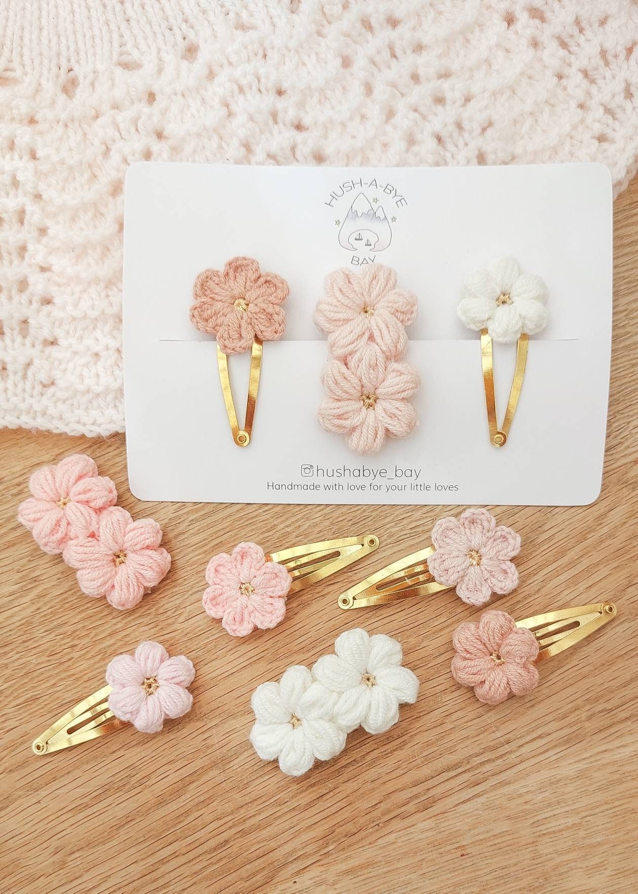 Handmade Embroidery Floral Knitted Crochet Hair Clips, Flower Retro Cute  Hair Clips for Toddlers, Ladies Hair Clips 