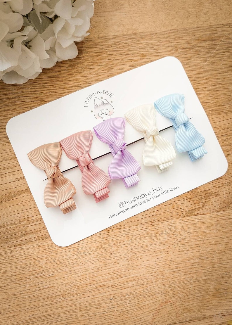 Baby Bows, Baby Hair Clips, Fully Lined Clips, Baby Fringe Clips, First Hair Clips, Toddler Hair Clips, Gentle Hair Clips, Fully Lined Bows image 7