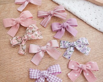 Baby Bows, Baby Hair Clips, Fully Lined Bows, Pink Bows, Toddler Bows, Toddler Hair Clips, Gentle Hair Clips, Fully Lined Clips, Small Bows