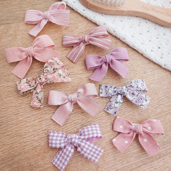 Baby Bows, Baby Hair Clips, Fully Lined Bows, Pink Bows, Toddler Bows, Toddler Hair Clips, Gentle Hair Clips, Fully Lined Clips, Small Bows