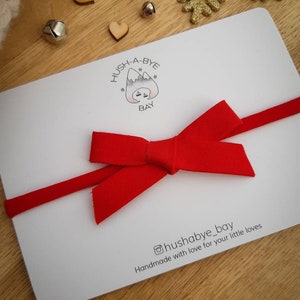 Red Bow Baby Headband, Christmas Hair Bow, Red Bow, Newborn Baby Headbands, Christmas Baby Bow, Toddler Headbands, Christmas Headband