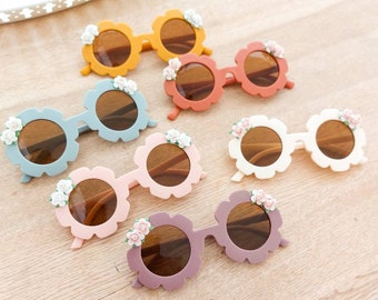 Lunettes de soleil pour bébé, lunettes de soleil à fleurs, lunettes de soleil pour tout-petits, lunettes de soleil vintage, style rétro des années 60, lunettes de soleil pour fille, flower power