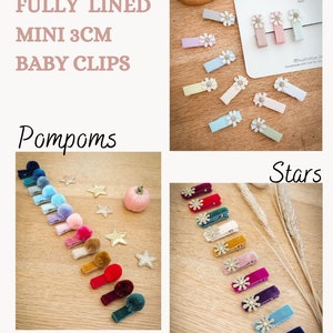 Star Hair Clips, Baby Hair Clips, Christmas Hair Clips, Velvet Hair Clips, Toddler Hair Clips, Star Fringe Clip, Glitter Clips, Fully Lined image 9