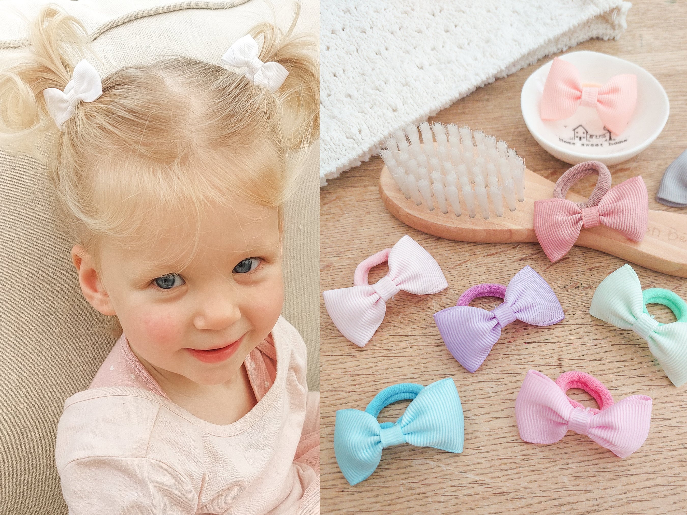 Pair of Baby Hair Ties Bow Hair Bobbles Toddler Hair Bands Baby Hair Bands Soft Hair Bobbles Mini Hair Bands Small Elastics No Snag Etsy UK