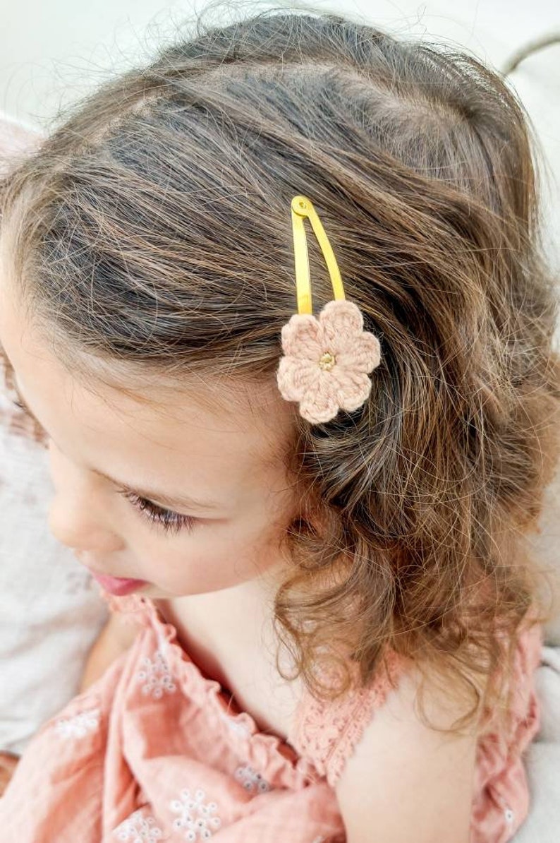 Flower Hair Clips Crochet Hair Clips Knitted Hair Clips Etsy
