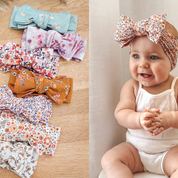 Baby Headbands, Baby Bow Headbands, Big Bow Headbands, Newborn Headbands, New Baby Gift, Baby Bows, Bow Headband, Knotted Headband, Stretch