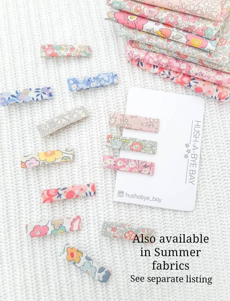 Liberty Hair Clips, Fringe Clips, Liberty London Fabric, Floral Hair Clips, Hair Clip Set, Toddler Clips, Baby Hair Clips, Barrettes Winter imagem 9