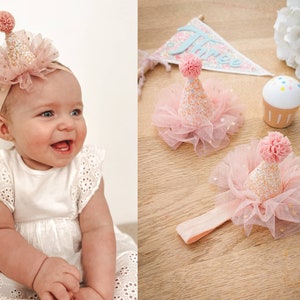 Partyhut, Baby Partyhut, 1. Partyhut, Kleinkind Partyhut, Geburtstag Partyhut, Partykrone, Glitzer Partyhut, Pom Pom Partyhut