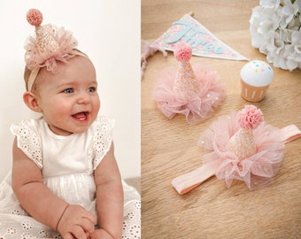 Chapeau de fête, chapeau de fête pour bébé, 1ère fête, chapeau de fête pour tout-petit, chapeau de fête d'anniversaire, couronne de fête, chapeau de fête à paillettes, chapeau de pompom