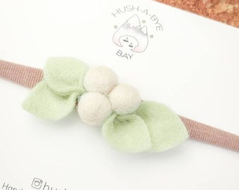 Mistletoe Headband, Baby Headbands, Christmas Headband, Toddler Headbands, Newborn Headbands, Felt Mistletoe Headband, Berry Headband  Soft