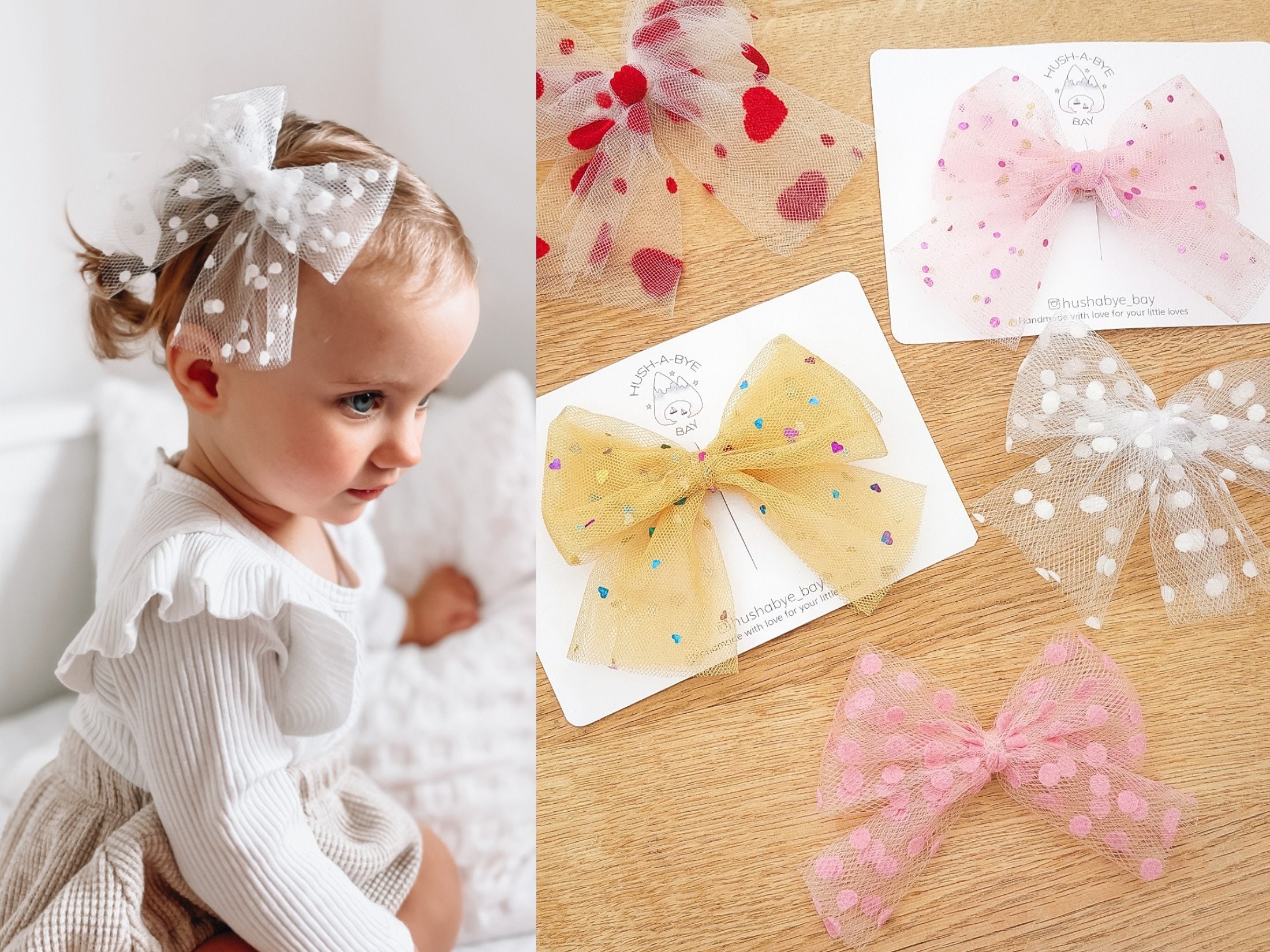 Tulle Bow Hair Clips for Toddler Girl Kids Tulle Snap Clips Hair Bow Clips Tulle  Ribbon Bow Snap Hair Clips Gift for Girl Hair Accessories 