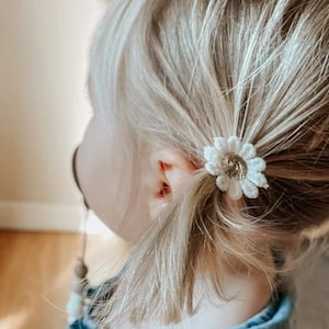 Paire d'élastiques pour cheveux bébé, Bandes pour cheveux pour tout-petits, Élastiques pour cheveux marguerite, Bandes pour cheveux bébé, Bobines doux, Mini élastiques pour cheveux, Petits élastiques, Sans accrocs image 6