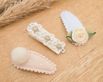 Tiny Baby Hair Clips, Baby Hair Clips, Mini Baby Fringe Clips, Tiny Hair Clips, Toddler Clips, Gentle Clips, Mini Snap Clips, Pom Pom Clips