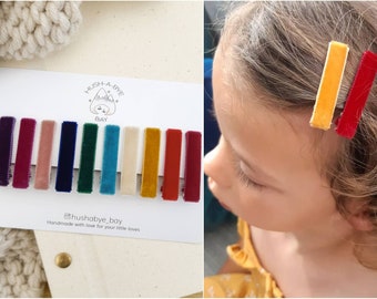 Samt Haarspangen, Herbst Fransenspangen, Kleinkind Haarspangen, Baby Haarspangen, Haarspangen Set, Winter Haarspangen, Weihnachten, Haarspangen