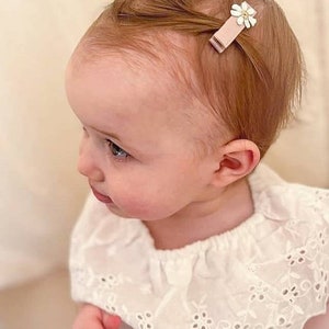 Pinces à cheveux pour bébé, Pinces entièrement doublées, Pinces à franges pour bébé, Premières pinces à cheveux, Petites pinces à cheveux, Pinces pour tout-petits, Pinces à cheveux douces, Ensemble de pinces à cheveux image 6