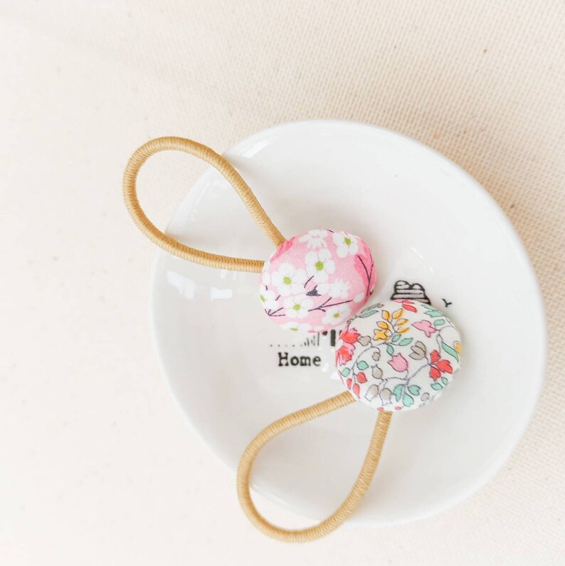 Liberty Hair Bobbles, Toddler Hair Bands, Button Hair Bobbles, Mini ...