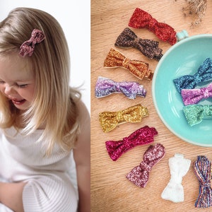 Sparkly Baby Bows, Baby Hair Clips, Fully Lined Clips, Baby Fringe Clips, Toddler Hair Clips, Fully Lined Bows, Glitter Bows, Glitter Clips