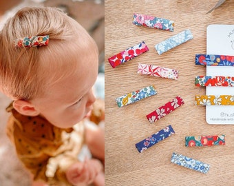 Liberty Hair Clips, Fringe Clips, Liberty London Fabric, Floral Hair Clips, Hair Clip Set, Toddler Clips, Baby Hair Clips, Barrettes -Winter