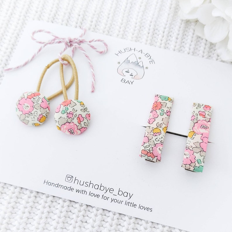 Liberty Hair Clip and Bobble Set Toddler Hair Clips Button Etsy