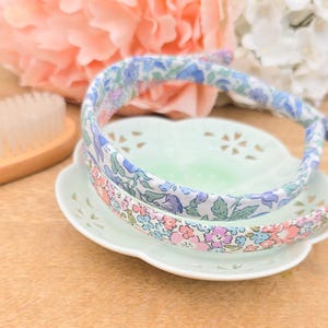 Liberty-Haarbänder, Liberty-Haarbänder, Mädchen-Haarbänder, Blumen-Haarbänder, Pink-Haarbänder, Blumen-Haarbänder - 1,5 cm Bild 3