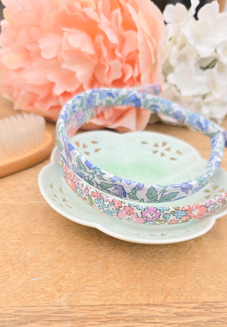 Liberty-Haarbänder, Liberty-Haarbänder, Mädchen-Haarbänder, Blumen-Haarbänder, Pink-Haarbänder, Blumen-Haarbänder - 1,5 cm Bild 3