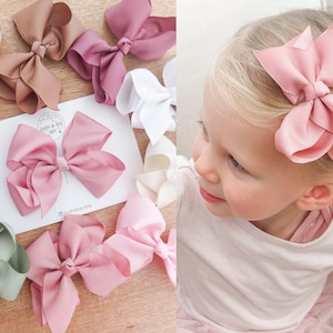 Fiocchi per bambine da 4,5&quot;, fermagli per capelli per bambine, fiocchi grandi per bambine, fiocchi grandi, fiocchi per occasioni speciali, fiocchi per bambine, fiocchi rosa, accessori per capelli per bambine, fiocchi larghi