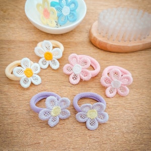 Paire d'élastiques pour cheveux bébé, Bandes pour cheveux pour tout-petits, Bandes pour cheveux pour bébé, Boucles d'oreilles douces, Mini élastiques pour cheveux, Petits élastiques, Bandes sans accroc image 7