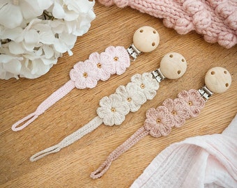 Dummy Clip, Pacifier Clip, Boho Dummy Clip, Neutral Dummy Clip, Pretty Dummy Clip, Dummy Chain, Dummy Holder, Occassion Dummy Clip, Flowers