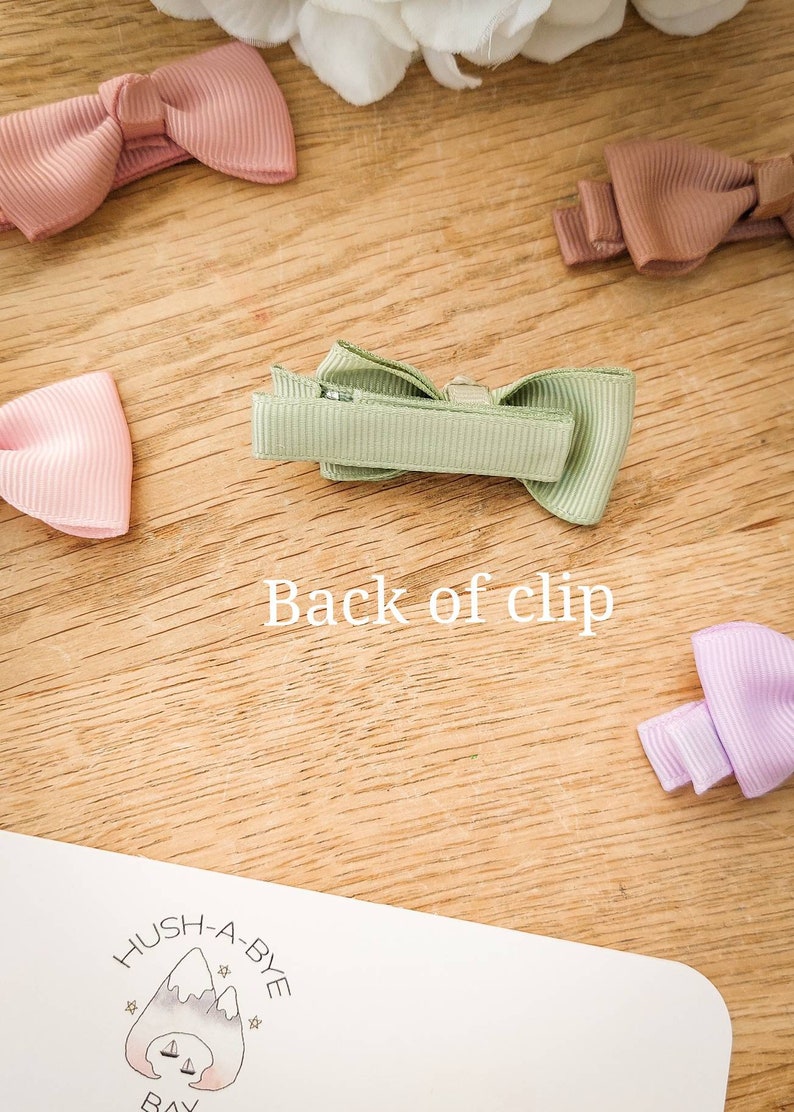 Baby Bows, Baby Hair Clips, Fully Lined Clips, Baby Fringe Clips, First Hair Clips, Toddler Hair Clips, Gentle Hair Clips, Fully Lined Bows image 8