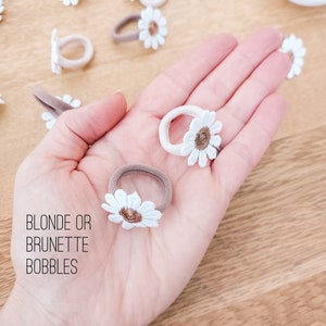 Paire d'élastiques pour cheveux bébé, Bandes pour cheveux pour tout-petits, Élastiques pour cheveux marguerite, Bandes pour cheveux bébé, Bobines doux, Mini élastiques pour cheveux, Petits élastiques, Sans accrocs image 4