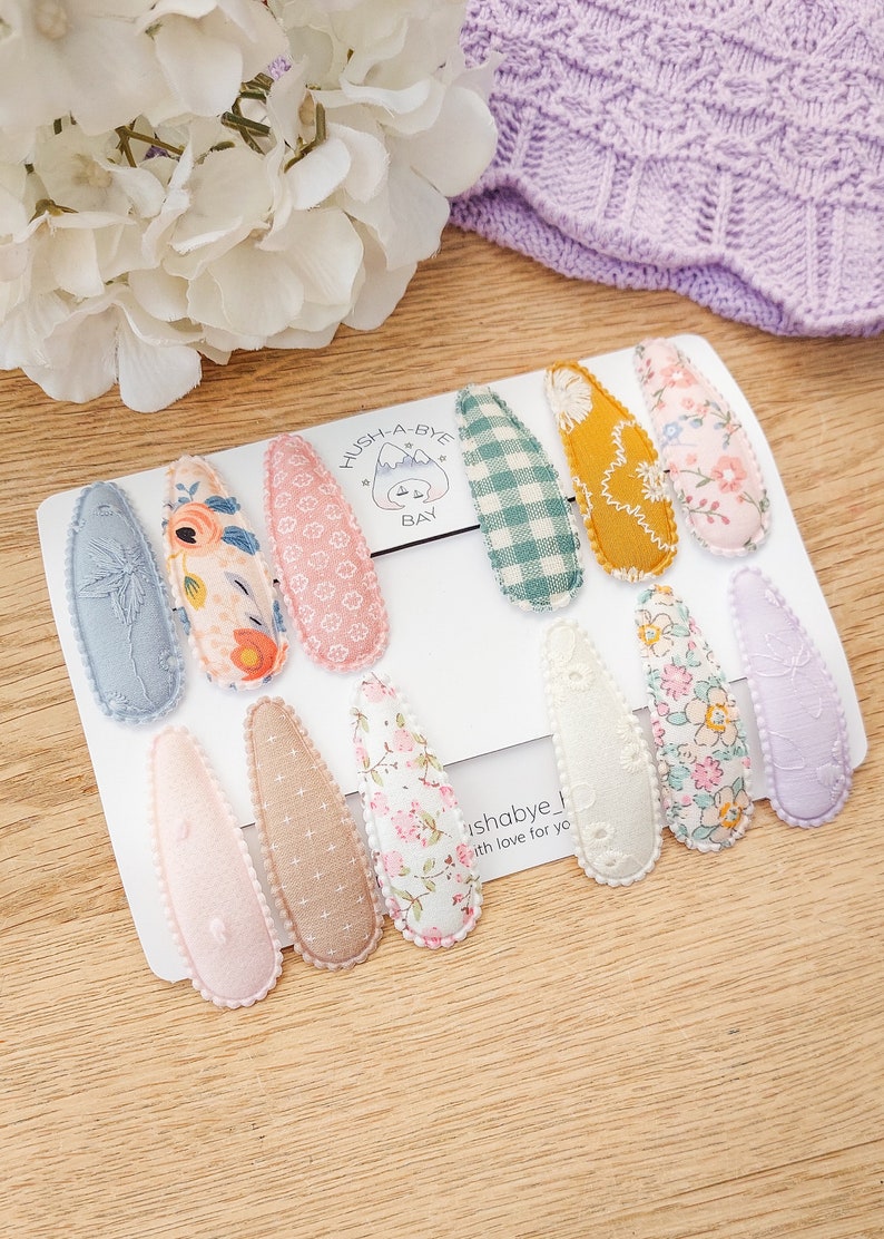 Baby Snap Clips, Kleinkind Snap Clips, Baby Fransenclips, Blumen Haarspangen, Kleinkind Haarspangen, Baby Haarspangen, Mädchen Snap Clips, Haarspangen Bild 9