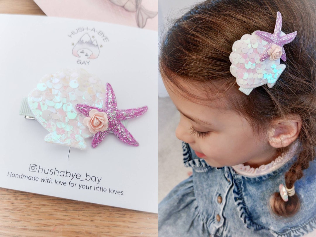 Mermaid Hair Clip, Mermaid Shell Hair Clip, Mermaid Party Hair Clip, Toddler Hair Clips, Girls